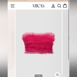 MICAS Tulle Tube Top Raspberry Size Small